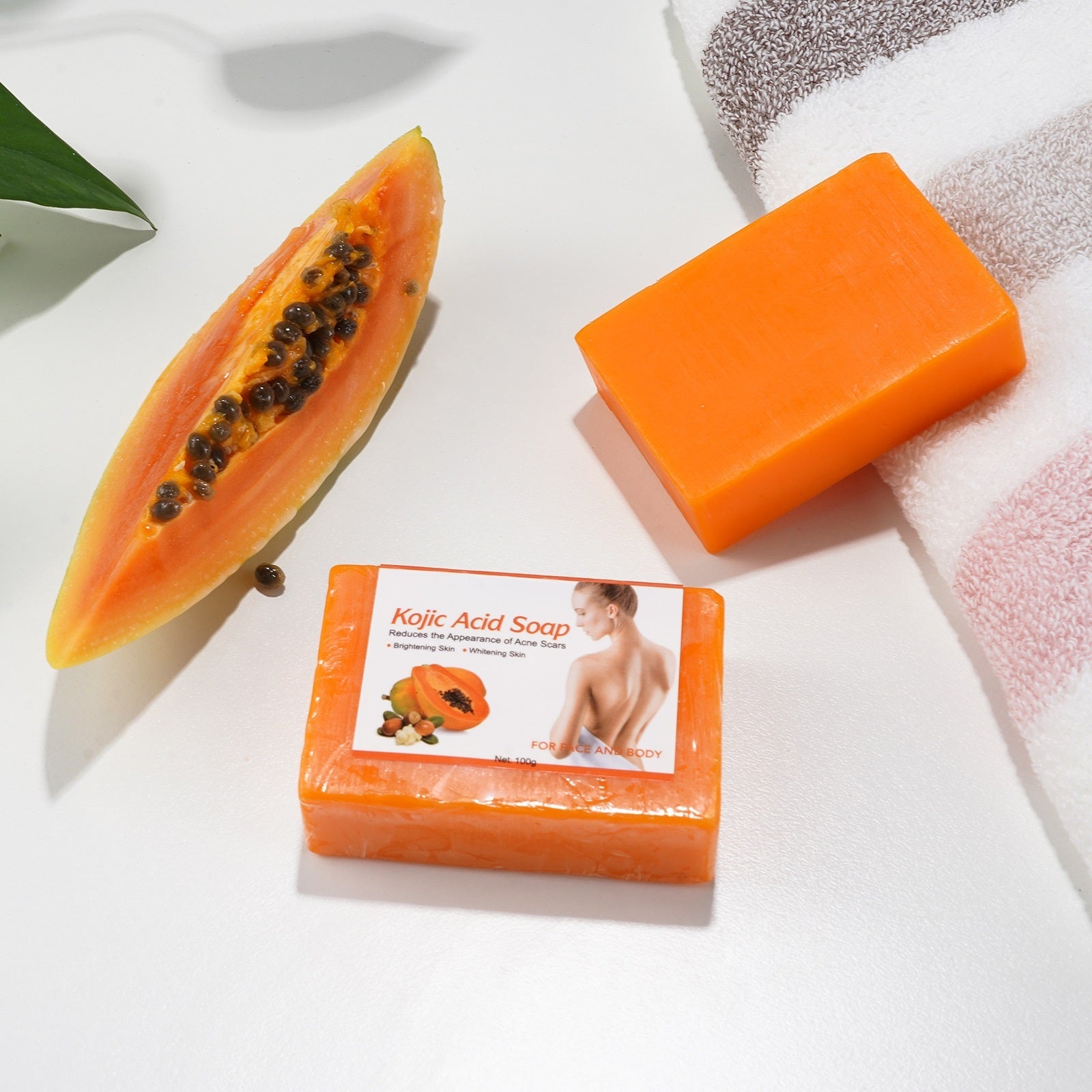 Papaya Kojic Acid Soap Deep Cleansing Softening Cuticle