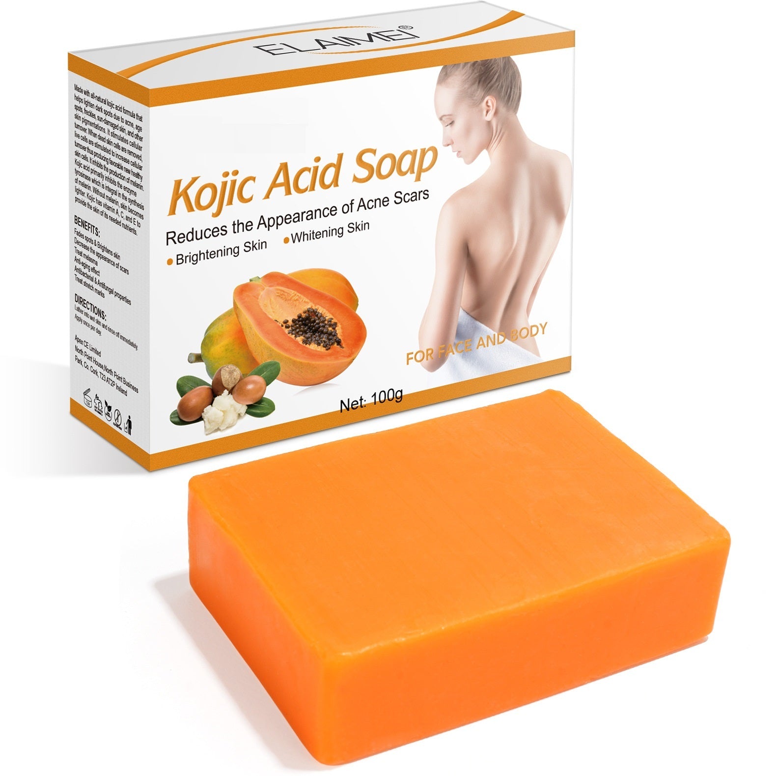 Papaya Kojic Acid Soap Deep Cleansing Softening Cuticle