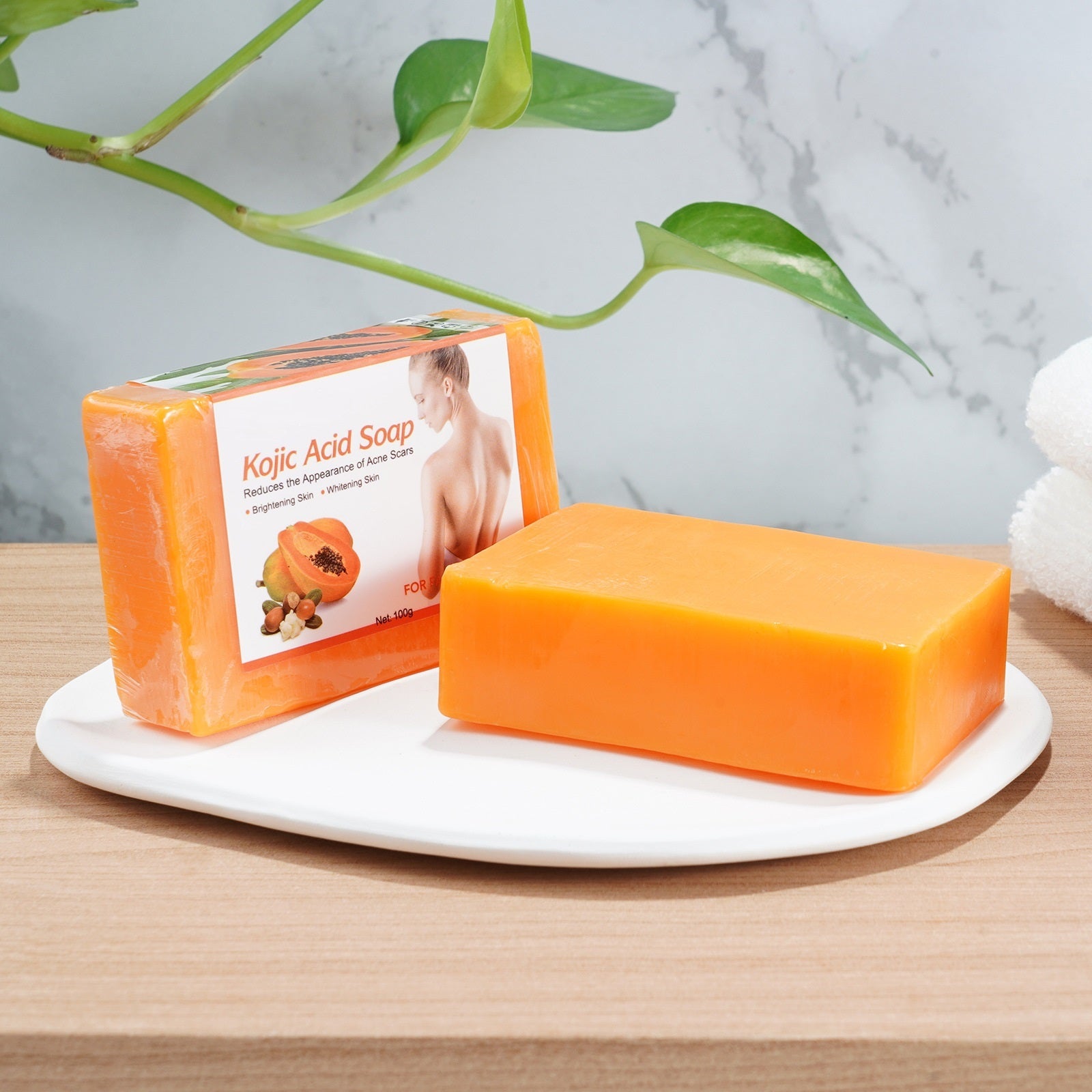 Papaya Kojic Acid Soap Deep Cleansing Softening Cuticle